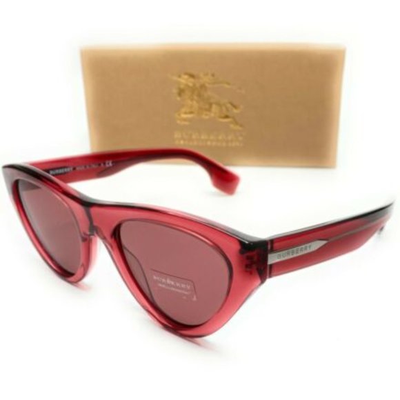 Burberry Women's Transparent Red Sunglasses! - Picture 1 of 4